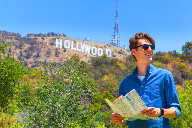 Hollywood Sign photo opportunity on our Los Angeles Tour Bus