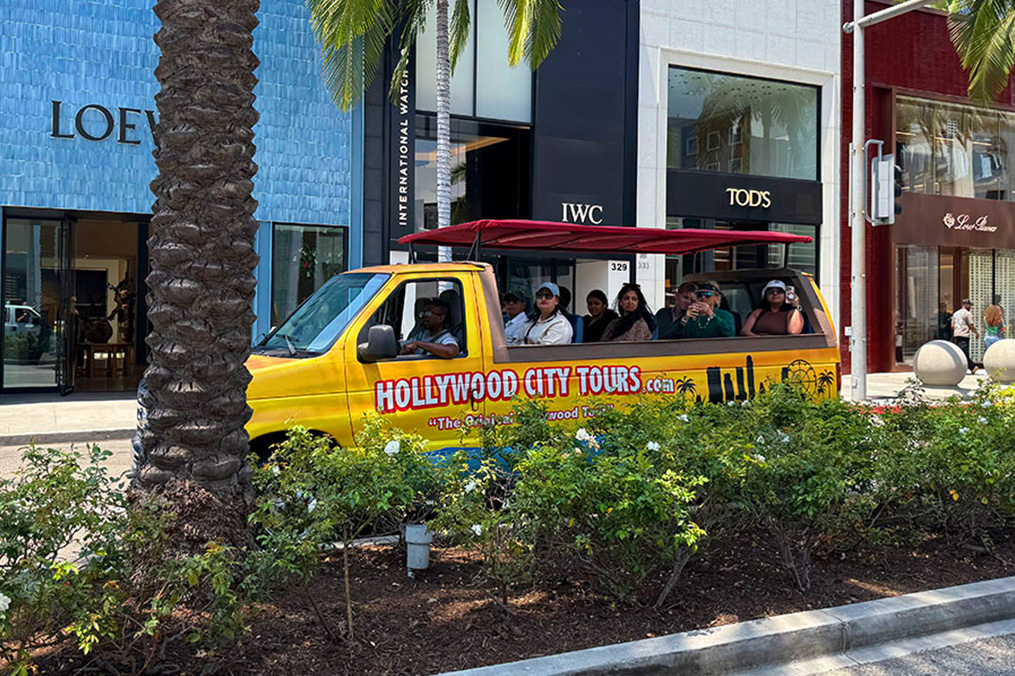 Scenic streets and palm trees in Beverly Hills