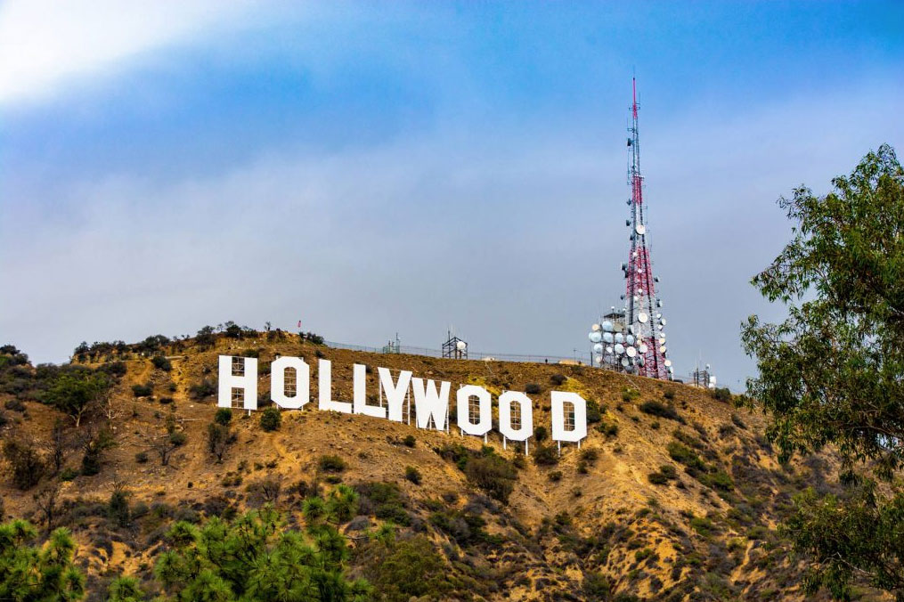 Iconic Hollywood Sign view from the hills